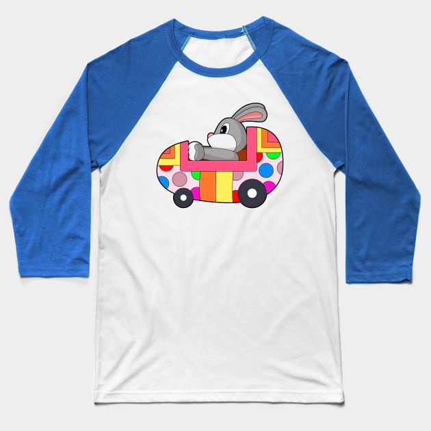 Rabbit Easter Easter egg Car Baseball T-Shirt by Markus Schnabel